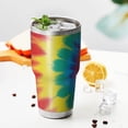 thumbnail image 3 of 30oz Colorful Tie Dye Mandala Pattern Tumblers Stainless Steel Tumbler with Lid and Straw,Vacuum Insulated Double Wall Travel Tumbler Cups Mug with Cleaning Brush for Coffee,Tea, 3 of 7