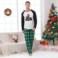 thumbnail image 4 of Festive T-Rex Dinosaur Monster Truck Christmas Pajamas Matching Family, Raglan Sleeve Green Plaid Holiday Sleepwear, 4 of 8
