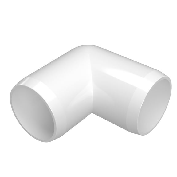 FORMUFIT F03490E-WH-8 90 degree Elbow PVC Fitting, Furniture Grade, 3/4" Size, White , 8-Pack