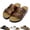 Cacao, variant on Unisex Flat Sandals Cork Footbed Slides for Women and Men, Arch Support Slip On Summer Outdoor Sandals with 2 Straps Adjustable Buckle +Comfort Shoes