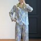 thumbnail image 4 of Pijamas con estampado de tulipanes para mujer, primavera y otoño, nuevo estilo perezoso, elegante, para el hogar, pijamas de satén de seda, ropa de dormir femenina, 4 of 6