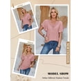 thumbnail image 6 of Nlife Women Floral Cut-out Scalloped Neck Ruffle Short SleeveT-Shirt, 6 of 7