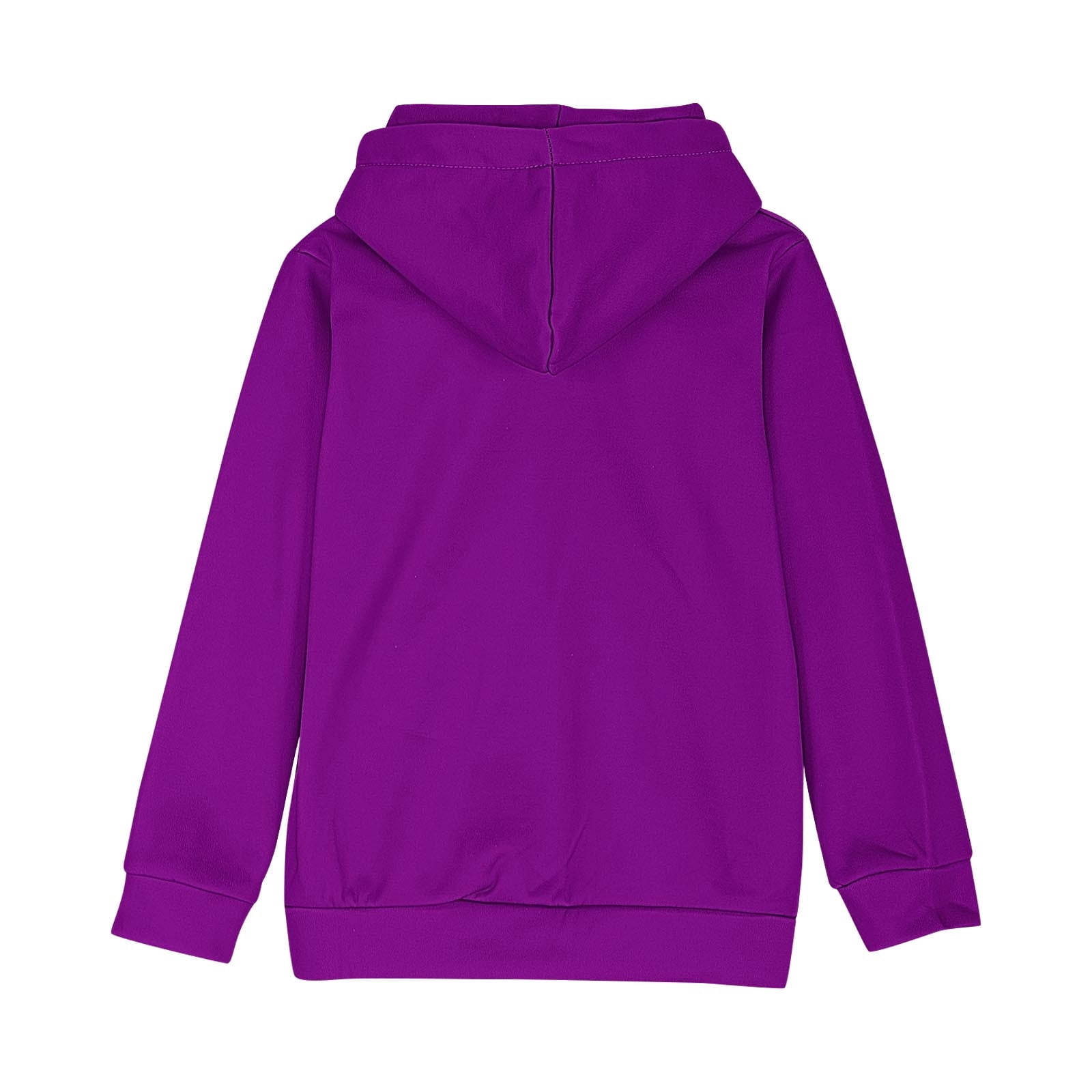 JWZUY Boys and Girls Autumn Winter Solid Color Long Sleeve Hooded