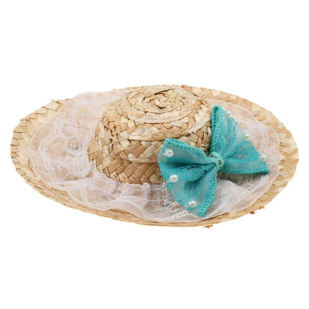 Hecho Para Mascotas Con Correa De Barbil Sombrero De Perrito Lindo Sombrero Para Bowknot M Yuyangstore Sombrero de paja del perro del gato del animal doméstico