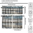 thumbnail image 5 of Rustic Wooden Board Valance Curtain Farmhouse Barn Door Blue Teal Floor Vintage Wood Rod Pocket Valance Window Treatments Short Curtains for Kitchen Living Room Decor 54x18 Inch + 27x36 Inch X 2, 5 of 5