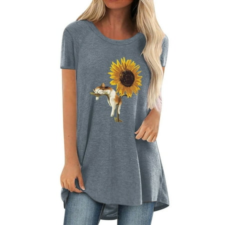 

Womens 2022 Trendy Casual Cute Graphic Tshirt Shirts Short Sleeve Loose Tee Tops Tunic Blouse Corset Tops Ladies Going Out Plus Size Y2k Tees Fall Winter Boho Tunic Tops Party Sexy Print Tshirt