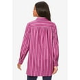 thumbnail image 2 of Roaman's Women's Plus Size Plus Size Kate Long Sleeve Tunic Easy Cotton-Blend Button-Front Shirt, 2 of 5