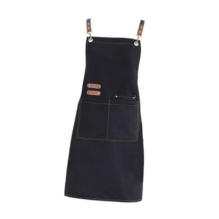 

Kitchen Cooking Aprons Chef Apron with Pocket Back Apron Farmhouse Apron Work Apron for Dinner Grilling Kitchen Bartenders Restaurant black