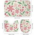thumbnail image 3 of Bathroom Shower Curtain 4 Piece Sets, Pink Abstract Flower with 72" X 72" Waterproof Shower Curtain Non-Slip Rug Toilet Lid Cover Bath Mat and 12 Hooks for Bathroom Decor Set, 3 of 8