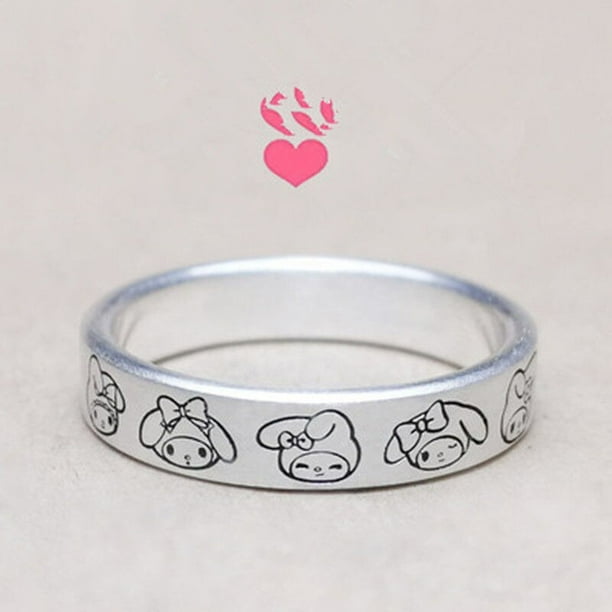 Anillo ajustable de dibujos animados, Kawaii, Sanrios, Hello Kitty, Cinnamoroll, My Melody, Kuromi, Kirby, Anime, nuevo