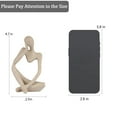 thumbnail image 2 of Genreen Sandstone Resin Thinker Statue, Abstract Art Sculpture for Home Office Decor, Modern Bookshelf Figurine & Desktop Accent, Small Left Pose, 2 of 8