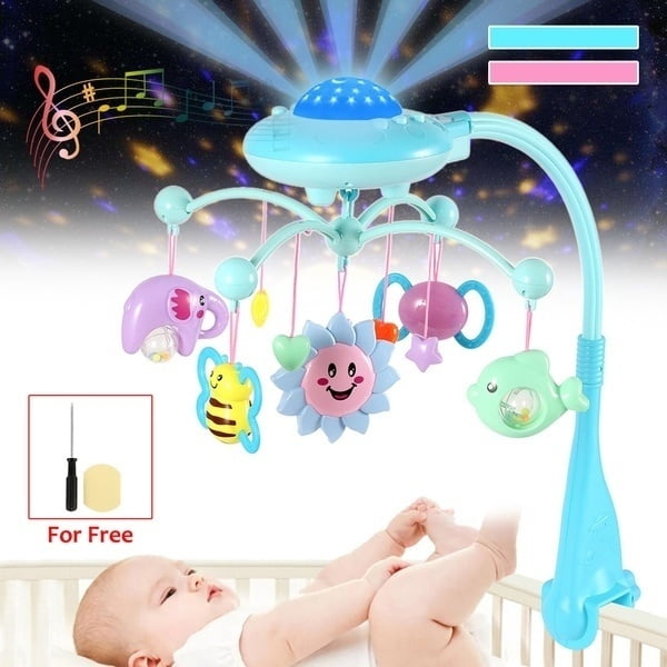 Chinese Version Songs Crib Toy Musical Baby Crib Mobile with Projection ...