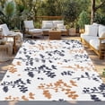 thumbnail image 2 of Grey Orange Botanical Outdoor Rug for Patio/Deck/Porch, Non-Slip Large Area Rug 5 x 7 Ft, Watercolor Spring Floral Summer Leaf Indoor Outdoor Rugs Washable Area Rugs, Camping Rug Carpet Runner, 2 of 8