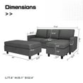 HONBAY Convertible Sectional Sofa Set L Shaped Couch with Chaise