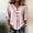 Pink, variant on Qulqfy Blouses for Women Casual 3/4 Sleeve Striped Fall Black Ruffle Button Up Dressy Henley V-Neck Womens Tops L
