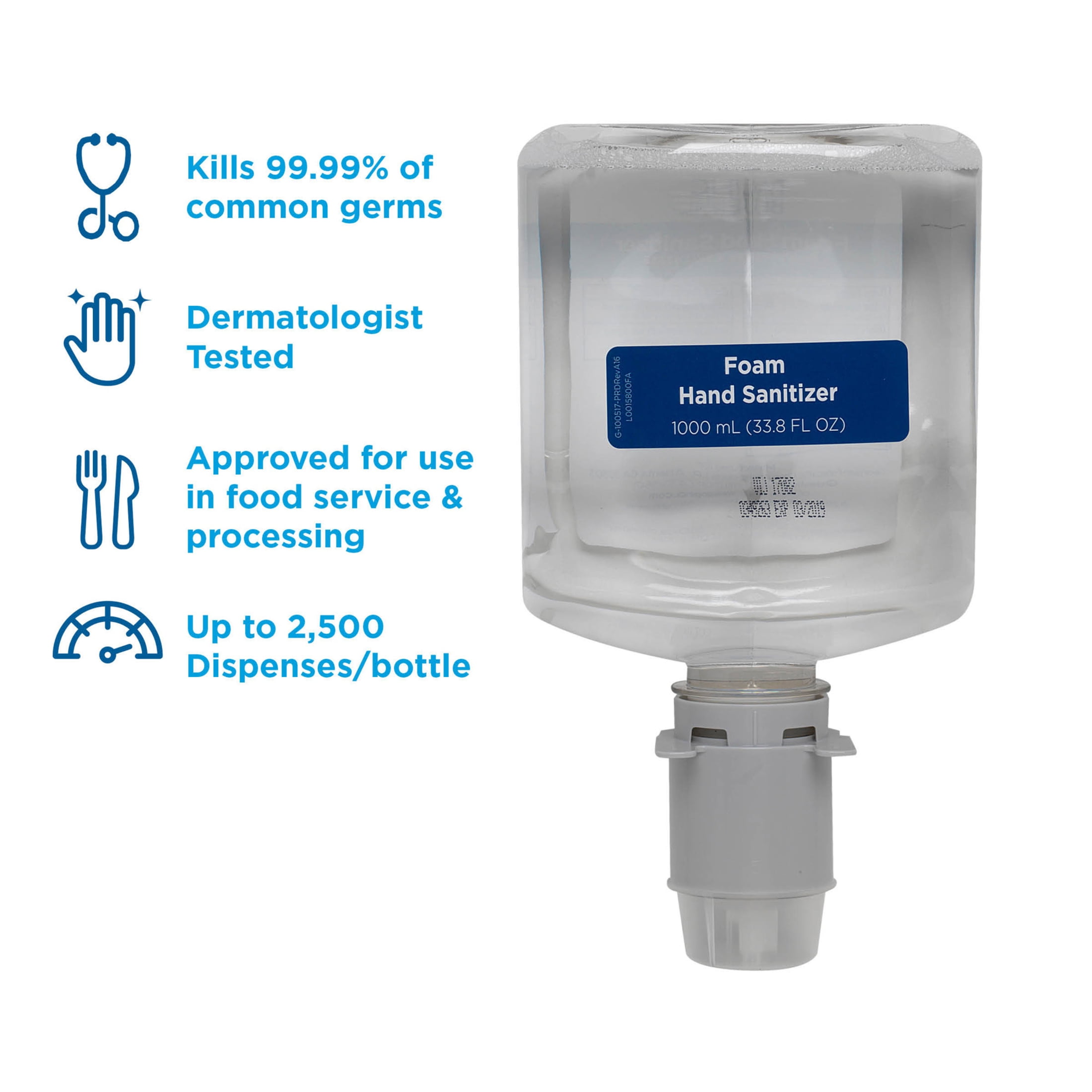 Pacific Blue Ultra, GPC43335, Foam Hand Sanitizer Manual Dispenser Refills, 4 / Carton, Clear, 33.8 fl oz (1000 mL)