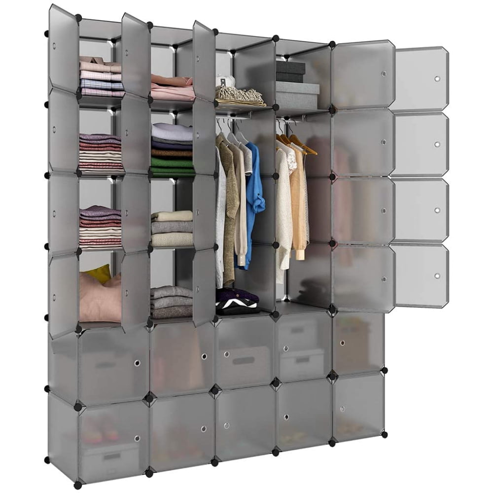 Multi-Cube Modular Closet Organizer Stacker Clothes Wardrobe Rack Shoes Shelving