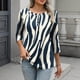 thumbnail image 1 of TaTaai Daily Wear T-Shirt Soft Skin-Friendly Women's Fashion Printed Button Round Neck 3/4 Sleeve Loose Casual All Season Fashion Top Gift, 1 of 7