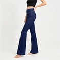 thumbnail image 6 of Yyeselk Women Flare Bell Jean Bottom Button Placket High Waist Jeans Vintage Stretch Wide Leg Bootcut Denim Trousers with Pockets Dark Blue L, 6 of 8