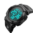 thumbnail image 2 of SKMEI Men's Digital Watch, Round Sport Watch with Stopwatch Alarm Date and EL Backlight, PU band, 5ATM Water Resistant, 2 of 4
