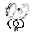thumbnail image 1 of 2anillos De Astronauta Pareja Aleación Y 2pulseras Ajustable Plateado, 1 of 4