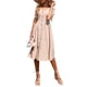 thumbnail image 1 of Vestido de fiesta vintage para mujer Botones con cuello en V Cintura alta A-Line Vestido de playa Romacci Vestido, 1 of 7