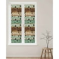thumbnail image 2 of Window Privacy Film, Green Brown Paw Prints UV Sun Blocking Window Tint Film Heat Control One Way Blackout Window Film, Country Farmhouse Retro Wood Non Adhesive Static Cling Sticker 17.7x78.7 In, 2 of 7