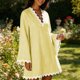 thumbnail image 5 of Neewe Women's Summer Plain Dress Long Sleeve Lace V Neck Shirt Mini Dresses 2026 Trendy with Lace Hem, 5 of 8