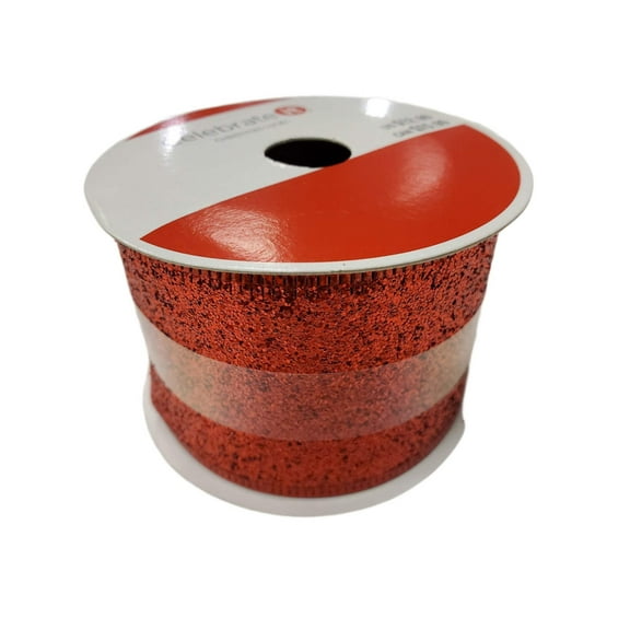 Red Glitter Christmas Ribbon by Celebrate It 2.5inx20ft