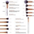 thumbnail image 2 of Juego de brochas de maquillaje de mármol con soporte | Juego de brochas sintéticas premium para base, polvos, correctores, sombras de ojos y maquillaje facial (10 unidades), 2 of 6