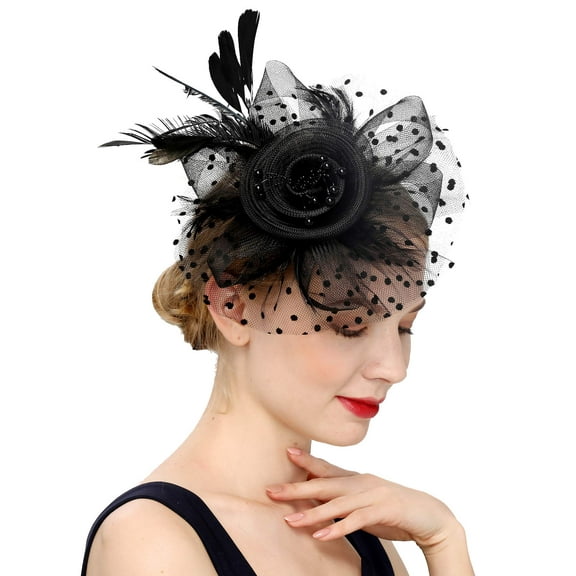 Fascinators Hat for Women Tea Party Hat Kentucky Derby Wedding Flower Cocktail Mesh Feathers Headpiece