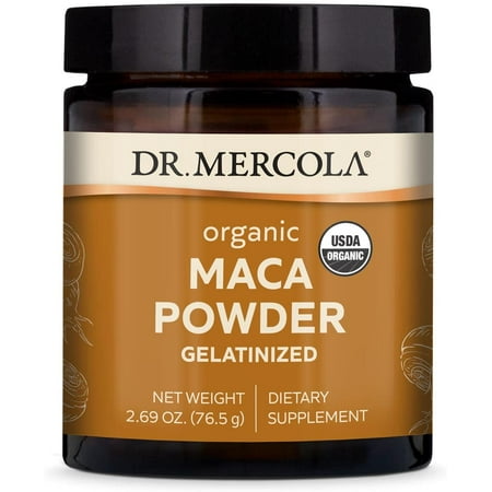 Dr. Mercola Organic Maca Powder Gelatinized Dietary Supplement, 2.69 oz (45 Servings), Non GMO, Soy Free, Gluten Free, USDA Organic