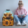 thumbnail image 3 of POLERO 17 Inch Backpack for Men, Polyester Adjustable Shoulder Strap Soft School Backpack, Sunflower Highland, 3 of 10