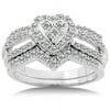 3/4 Carat Diamond Heart Bridal Set, Size 7
