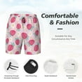 thumbnail image 3 of Rateoe Floral Strawberr Pattern Men’s Swim Shorts with Compression Liner – Double-Layered Quick-Dry Swimwear, Comfortable & Stretchy Beach Shorts-Small, 3 of 6
