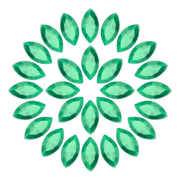 Uxcell 100Pcs Horse Eye Shape Rhinestones Glass Point Back Beads for Jewelry Making, Green 4x8mm