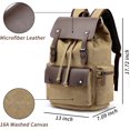 thumbnail image 3 of SPEKSEE Retro Canvas & Leather Laptop Backpack, Unisex 16 Inch Computer Bag for Work Travel & University, Vintage Style Rucksack, 3 of 7