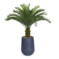 thumbnail image 3 of Vintage Home Artificial Faux Real Touch 60'' Tall Cycas Palm Tree in sustainable planter, 3 of 6