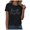 Black, variant on Womens Graphic Tees Letter Print Pray Support Values Crew Neck Short Sleeve Casual Summer Tops