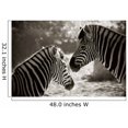 thumbnail image 2 of Wallmonkeys Portrait of to Zebras Sepia Look Peel and Stick Wall Decals Mural WM57551 (48 in W x 32 in H), 2 of 4