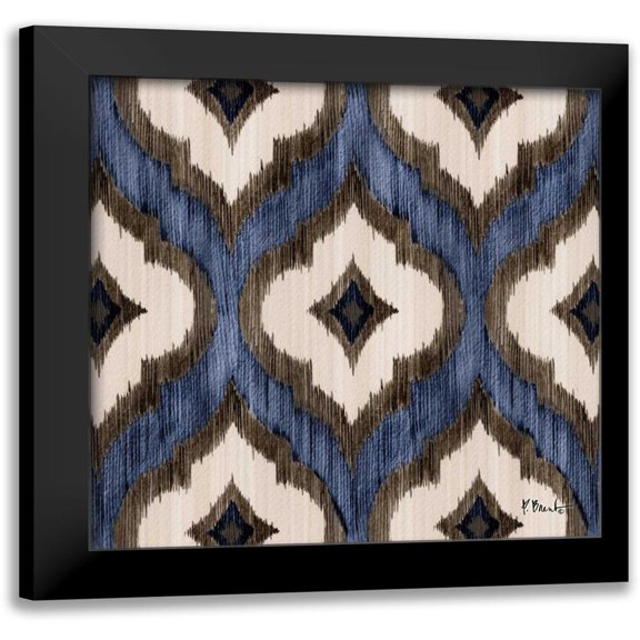 Brent, Paul 12x12 Black Modern Framed Museum Art Print Titled - Indigo Ikat I