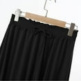 thumbnail image 5 of ylioge Pajama Shorts for Women with Drawstring Elastic Waist Casual Solid Color Loose Wide Leg Soft-Modal Knee Length Loungewear Pajamas Bermuda Short, 5 of 7