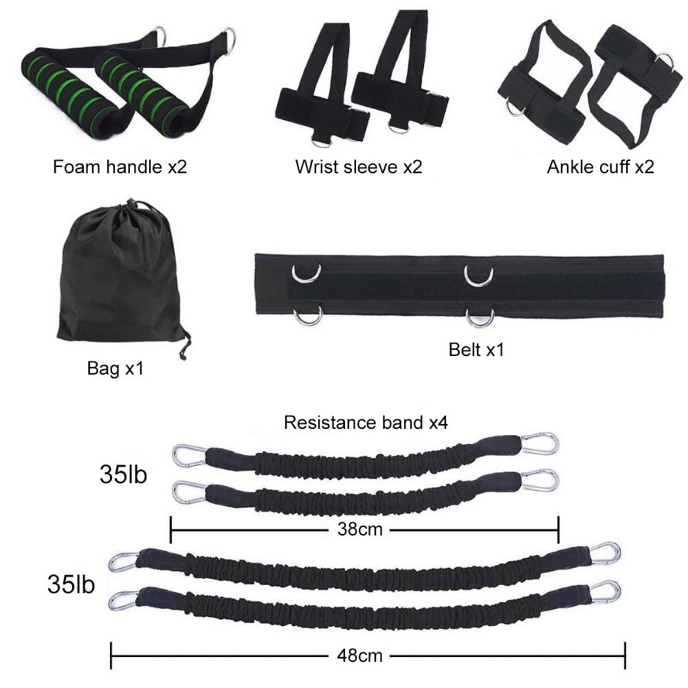 Ankle Straps An Details about   Letsfit Resistance Exercise Bands Set With Handles Door Anchor 