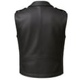thumbnail image 2 of Men's Classic Cowhide Leather Motorcycle Biker Vest Stylish Vintage Club Riding Cruiser Touring Fashion Vest for Men Black S, 2 of 7