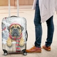 thumbnail image 4 of Playful Bullmastiff Welcomes Winter Snowy Day with Cardinal Bird Travel Luggage Cover Dog Lover Suitcase Dust Protective Decor - 2017, 4 of 5