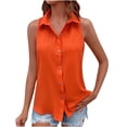 thumbnail image 1 of mfyjkho Camisetas Sin Mangas Para Mujer, Camisa Informal De Color Liso Con Solapa Y Sin Mangas Para Mujer Tops Para Mujer Xl, 1 of 4