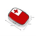 thumbnail image 3 of Metal Pill Organizer Tonga Flag Portable Compact Pill Box 2 Compartments Pill Case For Purse Pocket, 3 of 5