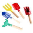 thumbnail image 3 of 5pcs Kids Gardening Tools Wooden Handle Gardening Fork Rake Shovel Tools, 3 of 8