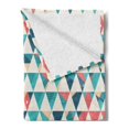 thumbnail image 2 of Geometric Soft Flannel Fleece Blanket, Abstract Triangles Hexagons Soft Colors Modern Artwork Cubism Inspired, Cozy Plush for Indoor and Outdoor Use, 70" x 90", Turquoise Teal Coral, by Ambesonne, 2 of 5