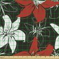 thumbnail image 2 of Ambesonne Floral Fabric by the Yard Upholstery, Garden Plants Botanic Art, 1 Yard, Vermilion White Black, 2 of 5